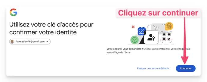 13-1-wimi-fr-wimi-inbox-cliquez-sur-continuer-pour-utiliser-votre-clé-daccès-et-confirmer-votre-identité-wimi-V7.18.5